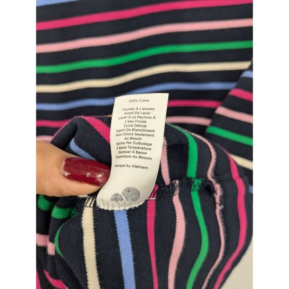 Striped Knit Shift Dress Women Size S Talbots Bow Neck Preppy Y2K Office Coastal - Picture 3 of 8